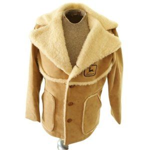 VTG SWINGSTER Men's Faux Suede John Deere Shearling Rancher Coat Size Medium